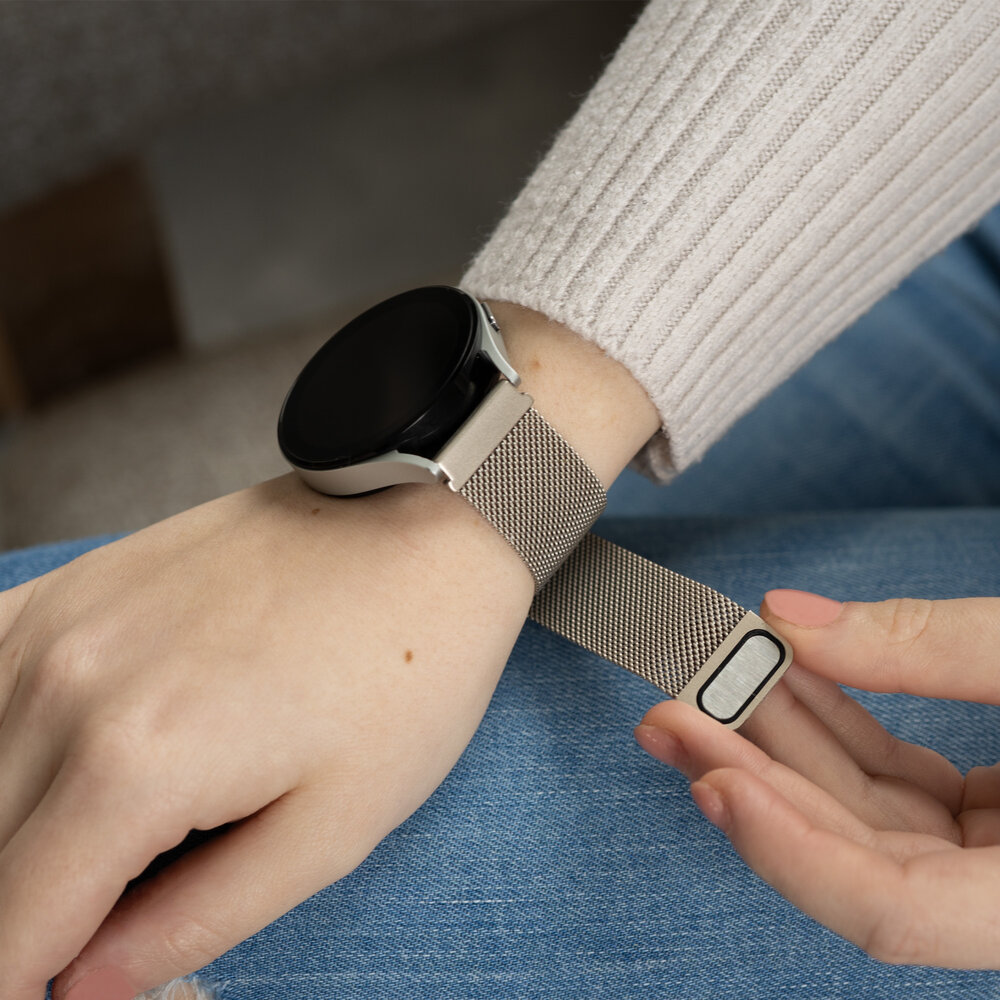 Strap-it Strap-it Bracelet Milanais Samsung Galaxy Watch 4 40mm (lumière stellaire)