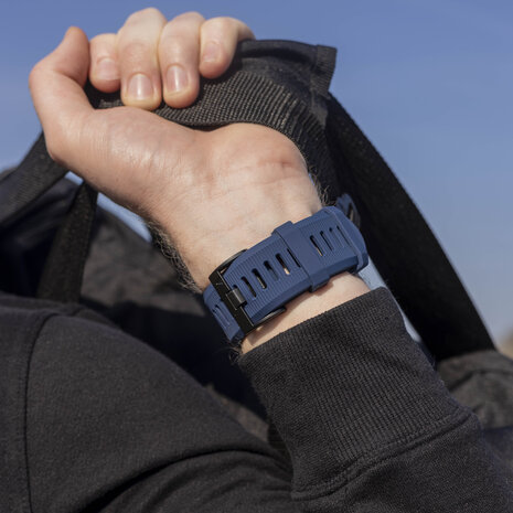 Strap-it Strap-it Bracelet en silicone Garmin Quatix 3 / 6x / 7x Solar (bleu foncé)