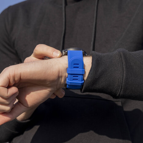 Strap-it Strap-it Bracelet silicone Garmin Instinct 3 - 50mm (bleu)