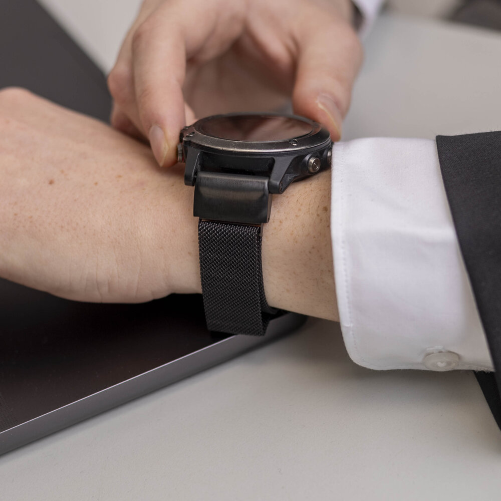 Strap-it Strap-it Bracelet Milanais Garmin Fenix ​​​​5x / 6x (noir)