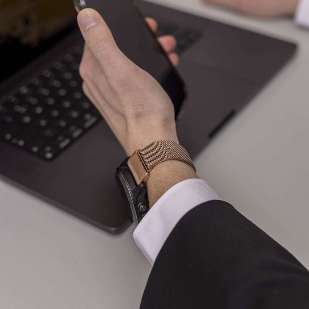 Strap-it Strap-it Bracelet Milanais Garmin Instinct 3 - 50mm (or rose)