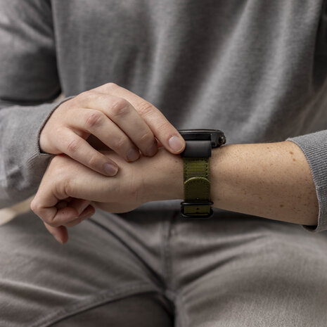 Strap-it Strap-it Bracelet nylon á boucle Garmin Instinct 3 - 50mm (vert)