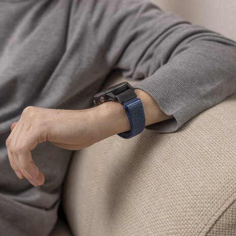 Strap-it Strap-it Bracelet nylon á boucle Garmin Instinct 3 - 50mm (bleu)