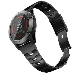 Strap-it Bracelet titane Garmin Fenix 7x (noir)
