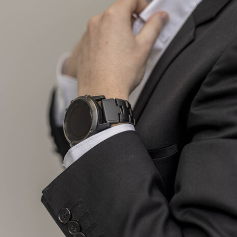 Strap-it Strap-it Bracelet titane Garmin Instinct 3 - 50mm (noir)