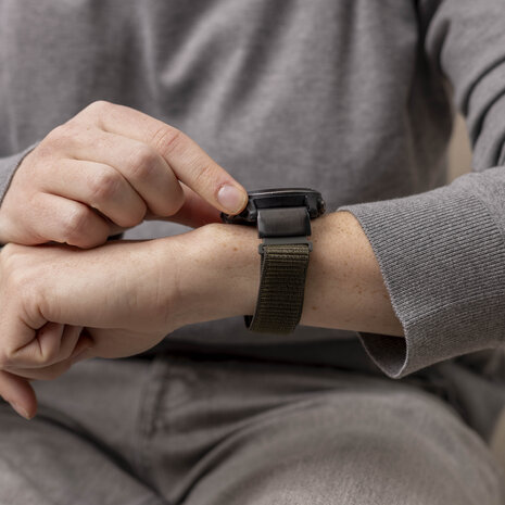 Strap-it Strap-it Bracelet nylon Garmin Instinct 3 - 50mm (vert armée)