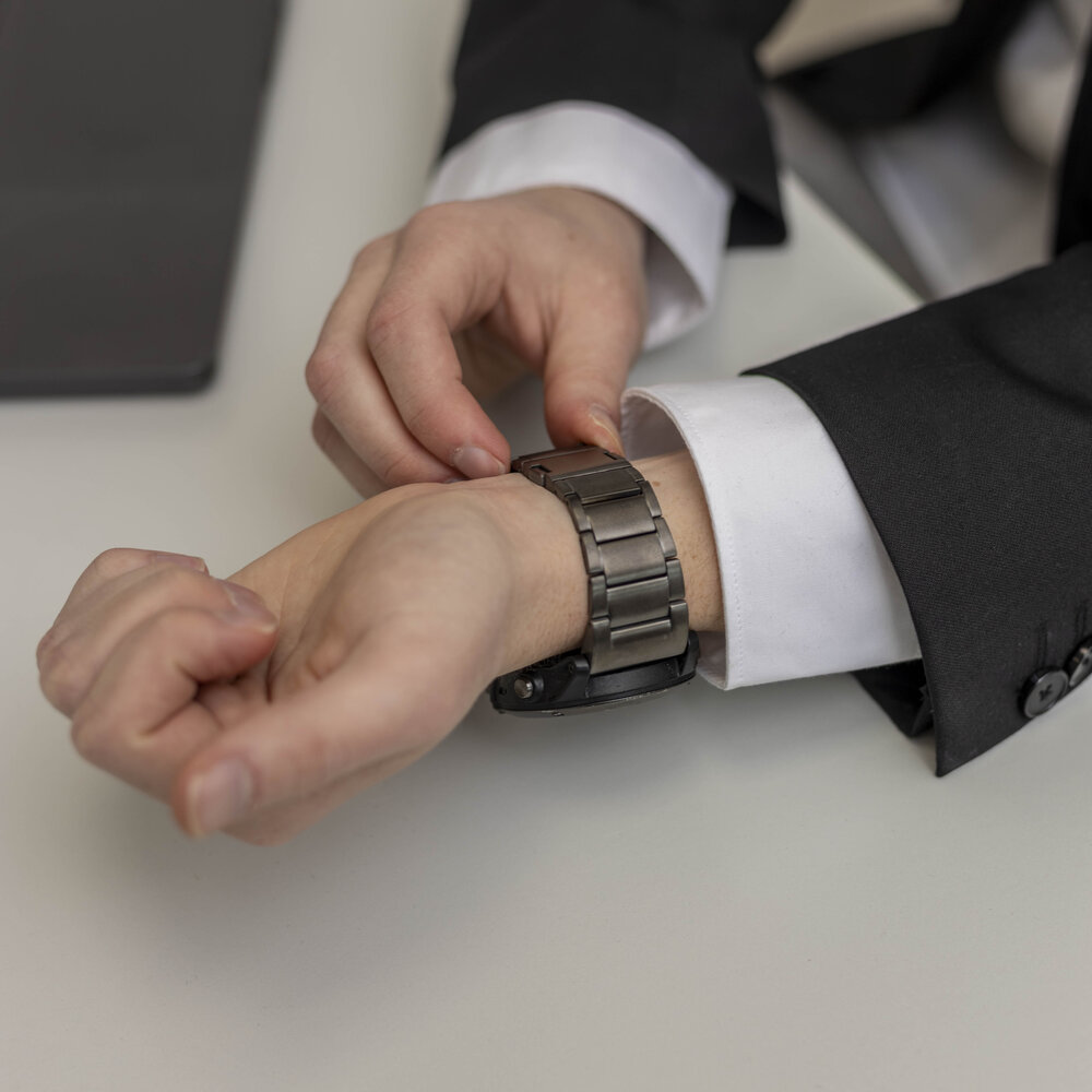 Strap-it Strap-it Bracelet titane magnétique Garmin Quatix 3 / 6x / 7x Solar (graphite)