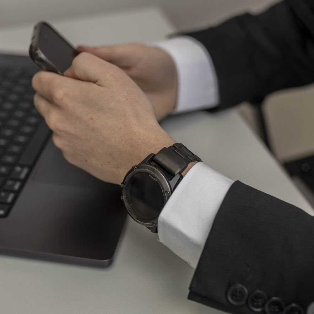 Bandz Bandz Bracelet acier Garmin Quatix 3 / 6x / 7x Solar 'Classic' (noir) Bandz Bandz Bracelet acier Garmin Quatix 3 / 6x / 7x Solar 'Classic' (noir)