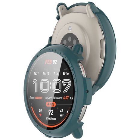 Strap-it Strap-it Coque rigide avec verre Amazfit Active 2 (vert)