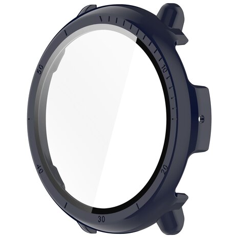 Strap-it Strap-it Coque rigide avec verre Amazfit Active 2 (bleu foncé)