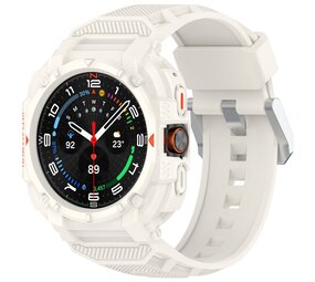 Strap-it Bracelet TPU avec cadre Samsung Galaxy Watch Ultra (blanc ivoire)