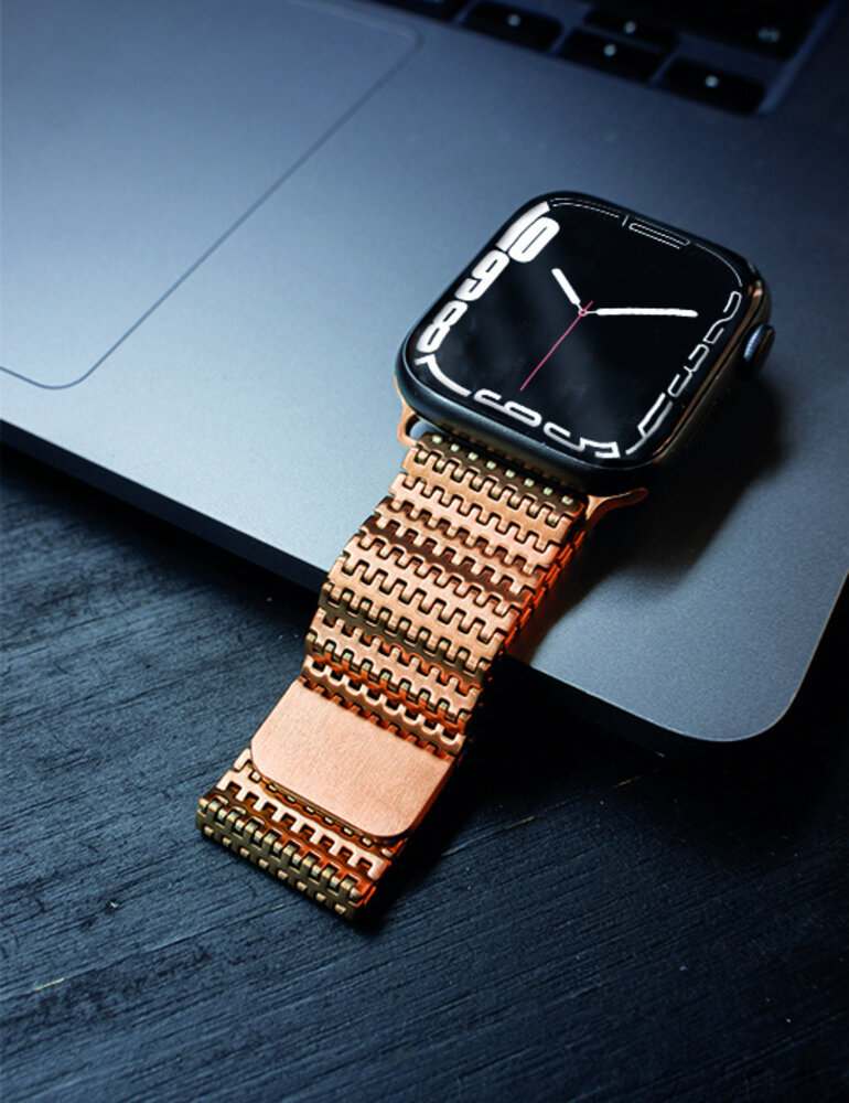 Strap-it Strap-it Bracelet maille d'acier Apple Watch (or rose)