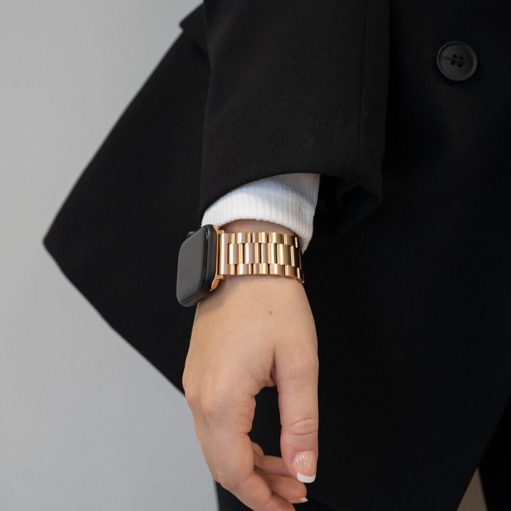 Bandz Bandz Bracelet acier 'Classic' Apple Watch (or rose) Bandz Bandz Bracelet acier 'Classic' Apple Watch (or rose)