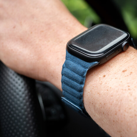 Strap-it Strap-it Bracelet Alcantara Apple Watch (bleu)