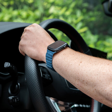 Strap-it Strap-it Bracelet Alcantara Apple Watch (bleu)