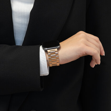 Bandz Bandz Bracelet acier 'Classic' Fitbit Versa (or rose)
