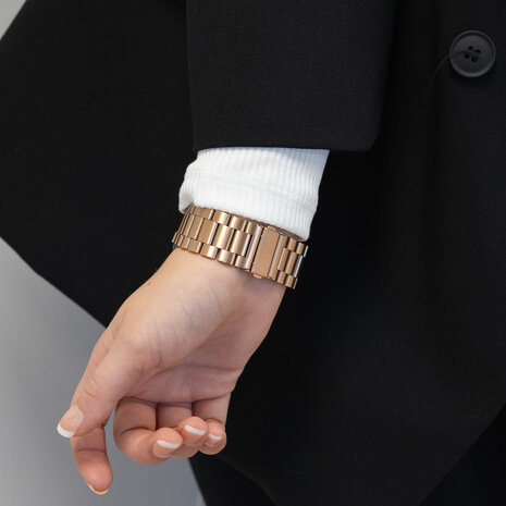 Bandz Bandz Bracelet acier 'Classic' Fitbit Versa (or rose)