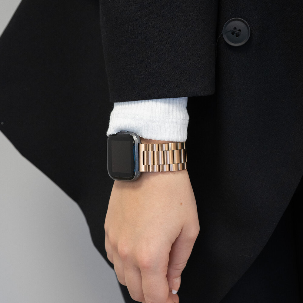 Bandz Bandz Bracelet acier 'Classic' Fitbit Versa (or rose)