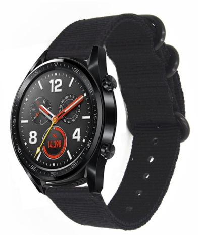 Strap-it Strap-it Bracelet nylon boucle Huawei Watch GT 2 (noir)