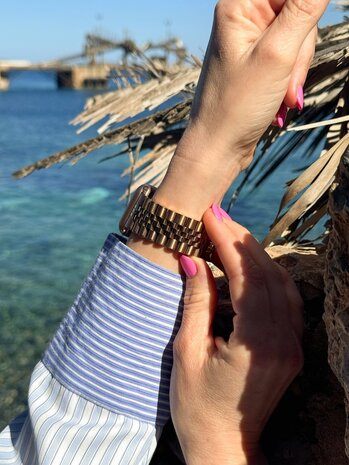 Strap-it Strap-it Bracelet acier Strap-it Apple Watch Jubilé (or rose)