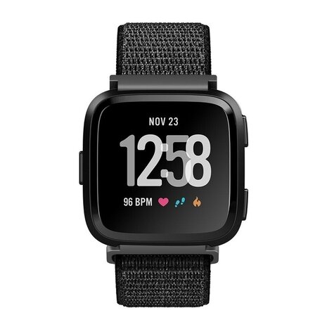 Strap-it Strap-it Bracelet nylon Fitbit Versa (noir)