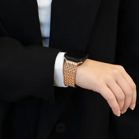 Bandz Bandz Bracelet acier 'Dragon' Apple Watch (or rose)