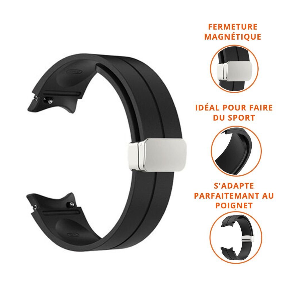 Strap-it Strap-it Bracelet sport magnétique Samsung Galaxy Watch 7 - 44mm (noir)