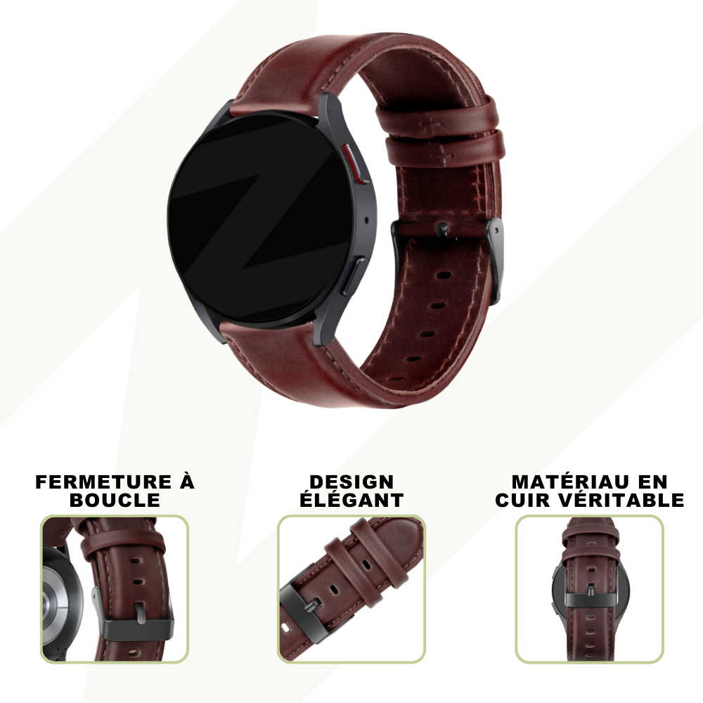 Bandz Bandz Bracelet cuir 'Classic' Polar Vantage V3 (marron foncé)