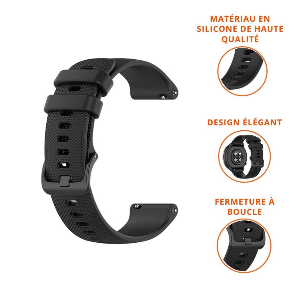 Strap-it Strap-it Bracelet silicone luxe Samsung Galaxy Watch 42mm (noir)