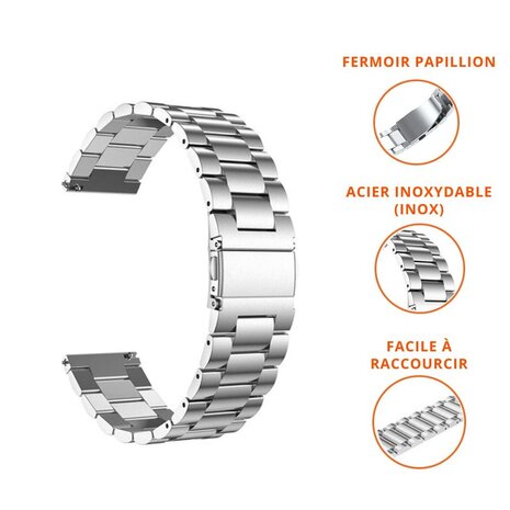 Strap-it Strap-it Bracelet acier Samsung Galaxy Watch 7 - 44mm (argent)