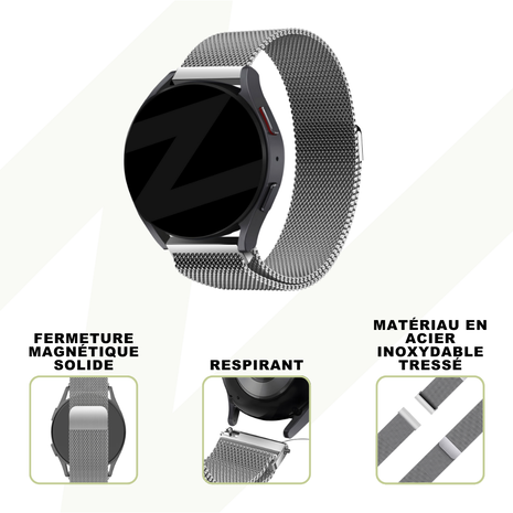 Bandz Bandz Bracelet milanais loop Coros Apex 46mm (argent) Bandz Bandz Bracelet milanais loop Coros Apex 46mm (argent)