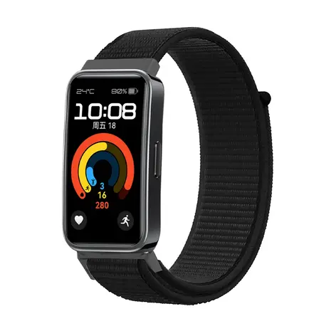 Strap-it Strap-it Bracelet nylon Huawei Band 10 (noir)