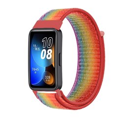 Strap-it Bracelet nylon Huawei Band 10 (arc-en-ciel)