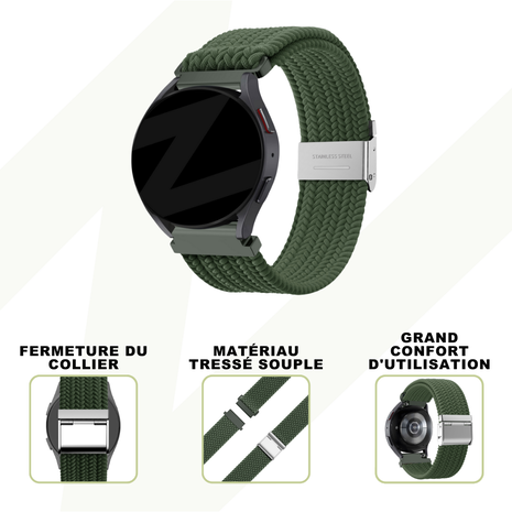 Bandz Bandz Bracelet nylon tressé Coros Apex 2 Pro (vert olive)