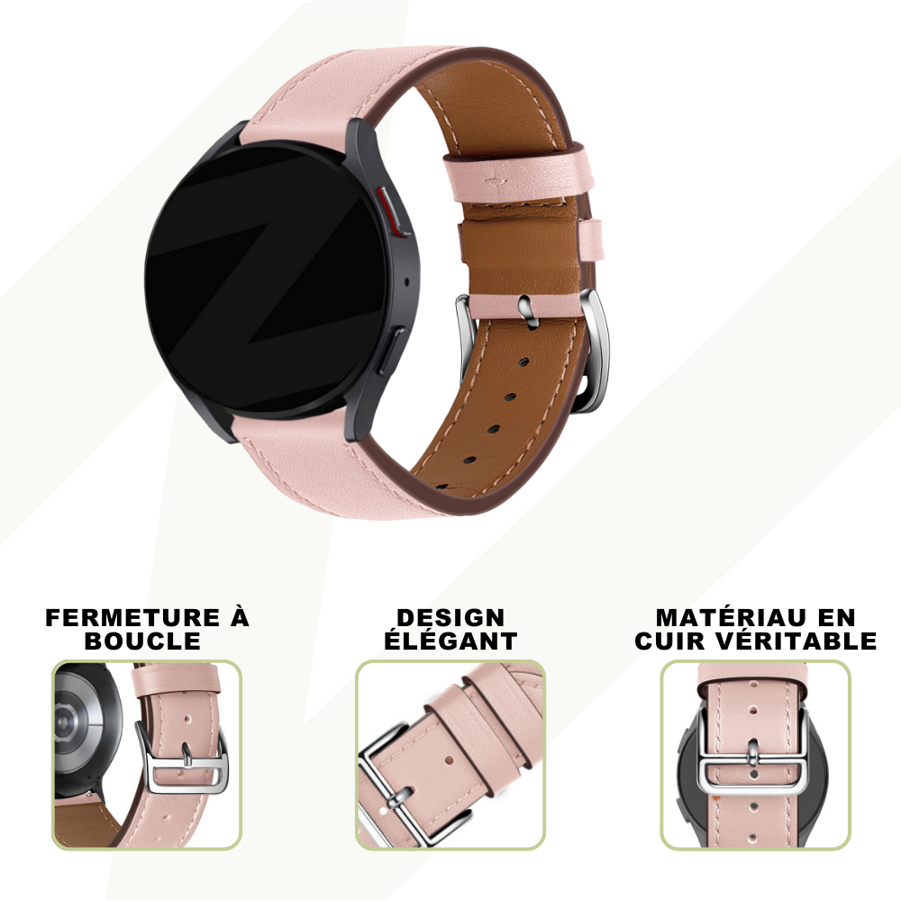 Bandz Bandz Bracelet cuir "Deluxe" Amazfit GTS 3 (rose)