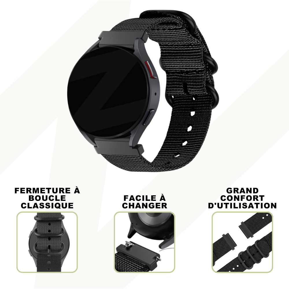 Bandz Bandz Bracelet nylon avec boucle Xiaomi Watch 2 Pro (noir)