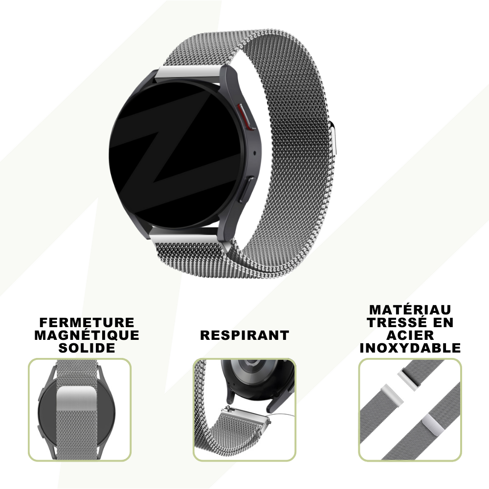 Bandz Bandz Bracelet Milanais loop Withings Steel HR - 40mm (argent)