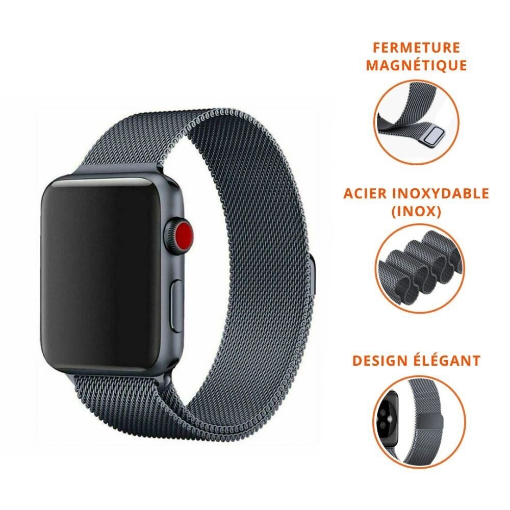 Strap-it Strap-it Bracelet milanais Apple Watch Ultra (espace gris) Strap-it Strap-it Bracelet milanais Apple Watch Ultra (espace gris)