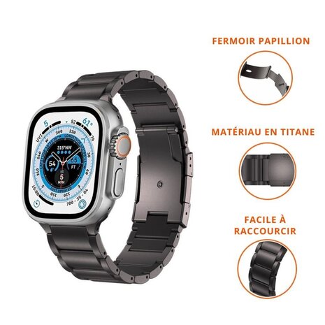 Strap-it Strap-it Bracelet titane Apple Watch Ultra (gris)