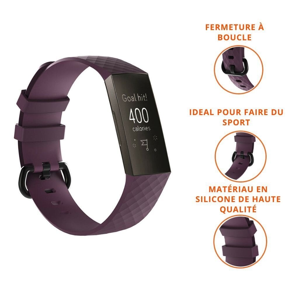 Strap-it Strap-it Bracelet silicone Fitbit Charge 3 (violet)