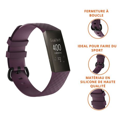 Strap-it Strap-it Bracelet silicone Fitbit Charge 3 (violet)
