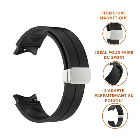 Strap-it Strap-it Bracelet sport magnétique Samsung Galaxy Watch 6 Classic 43mm (noir) Strap-it Strap-it Bracelet sport magnétique Samsung Galaxy Watch 6 Classic 43mm (noir)