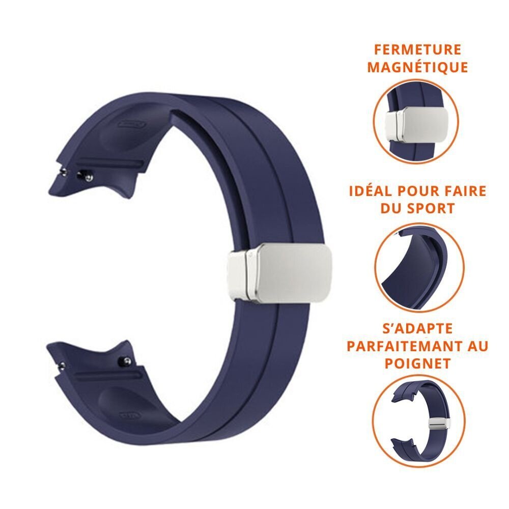 Strap-it Strap-it Bracelet à fermoir magnétique Samsung Galaxy Watch 4 40mm (bleu) Strap-it Strap-it Bracelet à fermoir magnétique Samsung Galaxy Watch 4 40mm (bleu)