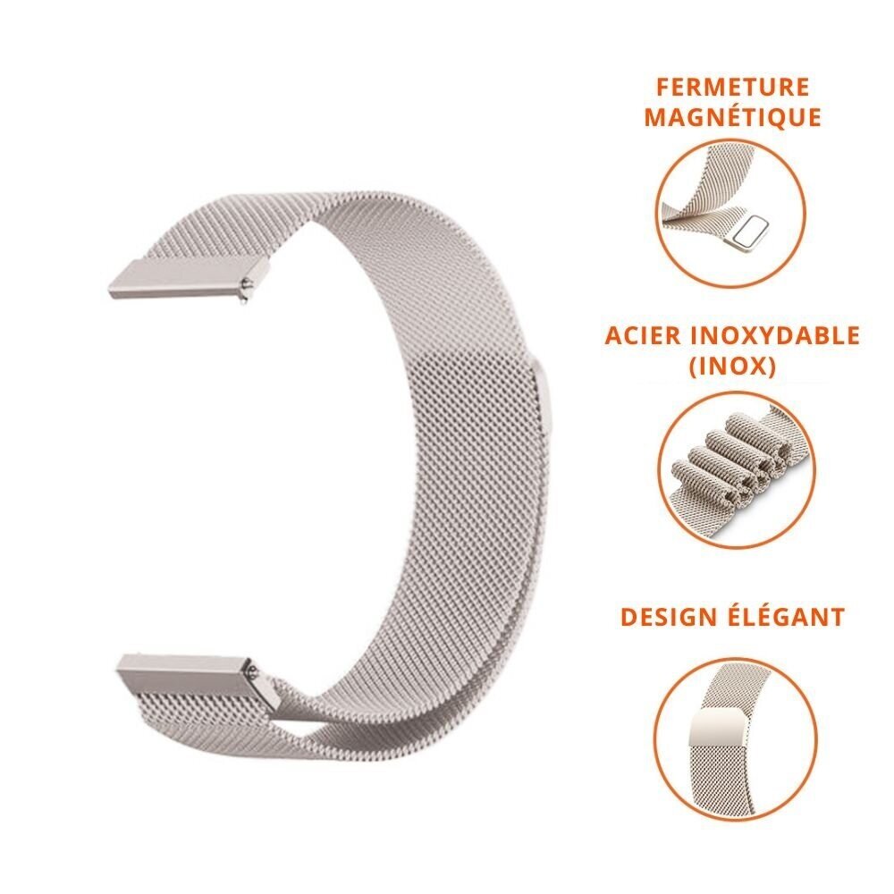 Strap-it Strap-it Bracelet Milanais Samsung Galaxy Watch 4 44mm (lumière stellaire) Strap-it Strap-it Bracelet Milanais Samsung Galaxy Watch 4 44mm (lumière stellaire)