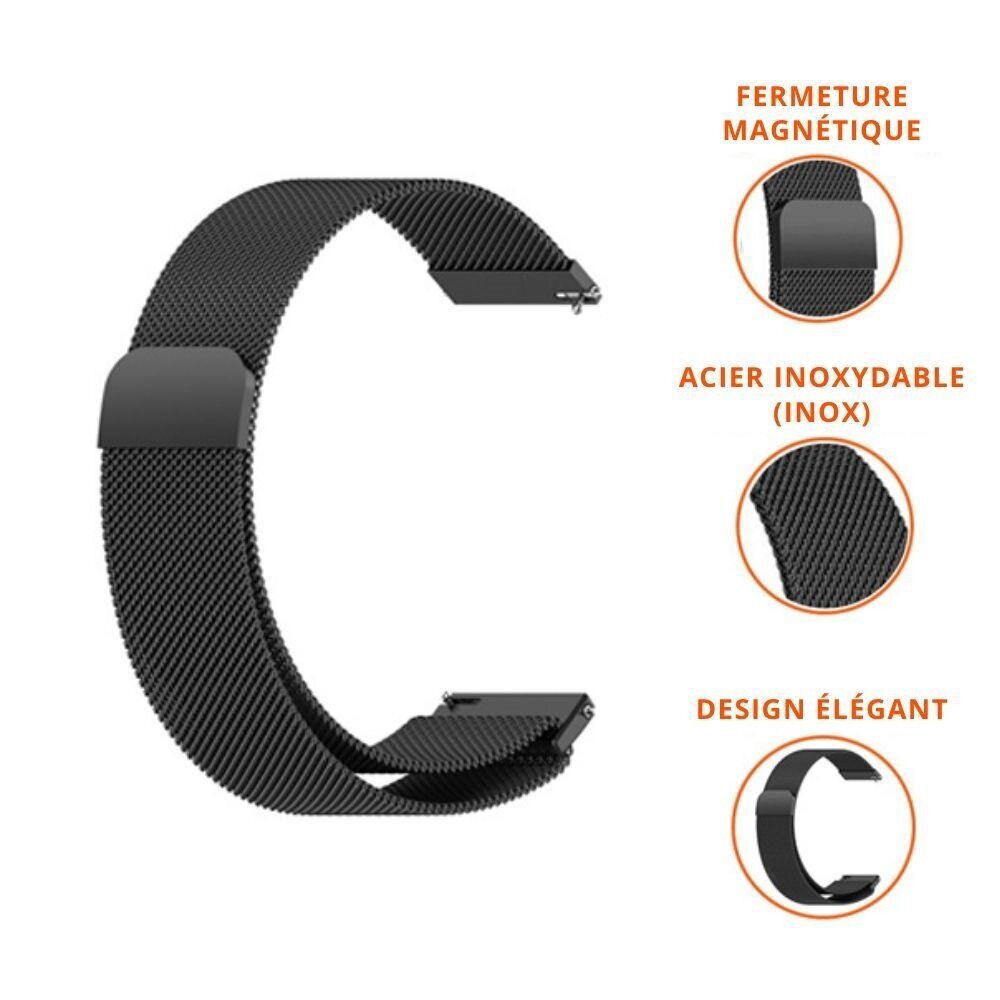 Strap-it Strap-it Bracelet Milanais Samsung Gear S3 (noir) Strap-it Strap-it Bracelet Milanais Samsung Gear S3 (noir)