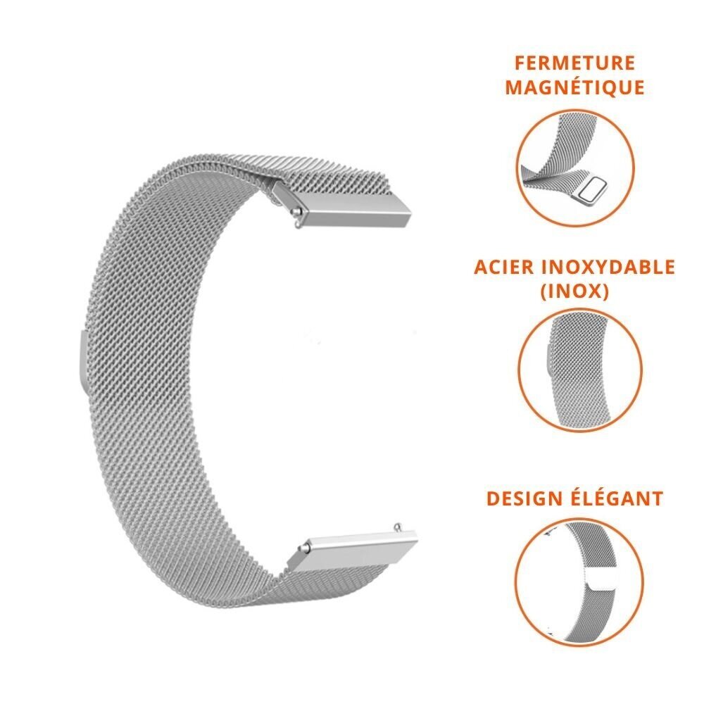 Strap-it Strap-it Bracelet Milanais Huawei Watch 3 / 3 Pro (argent)