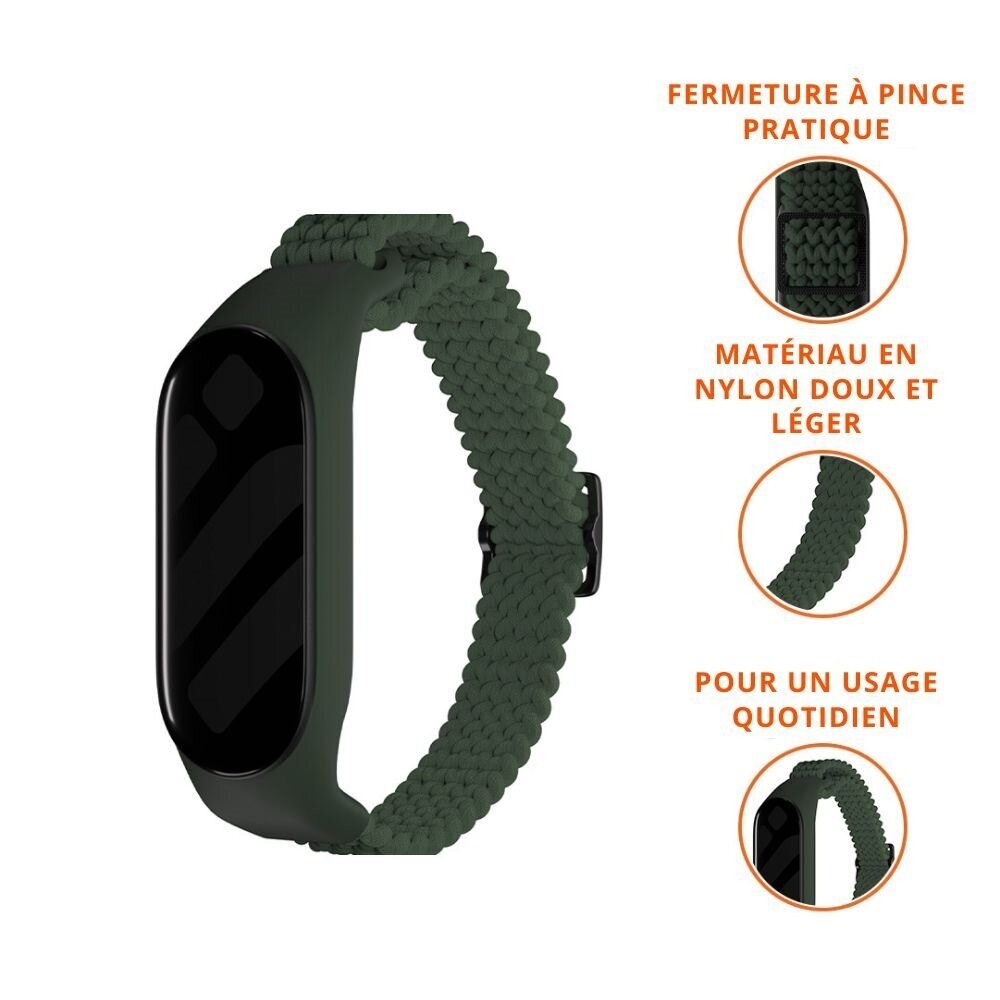 Strap-it Strap-it Bracelet tressé Xiaomi Mi Band 5 (vert)