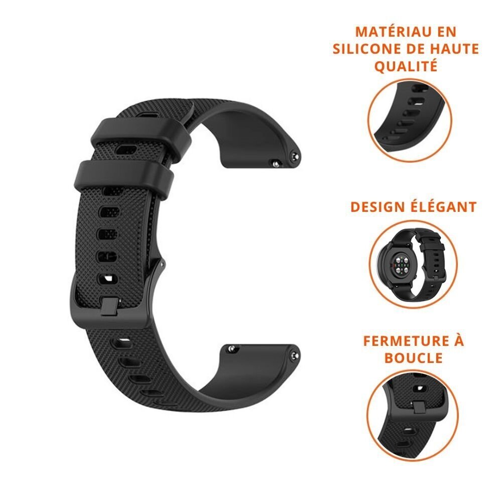 Strap-it Strap-it Bracelet silicone luxe Xiaomi Amazfit GTR (noir)