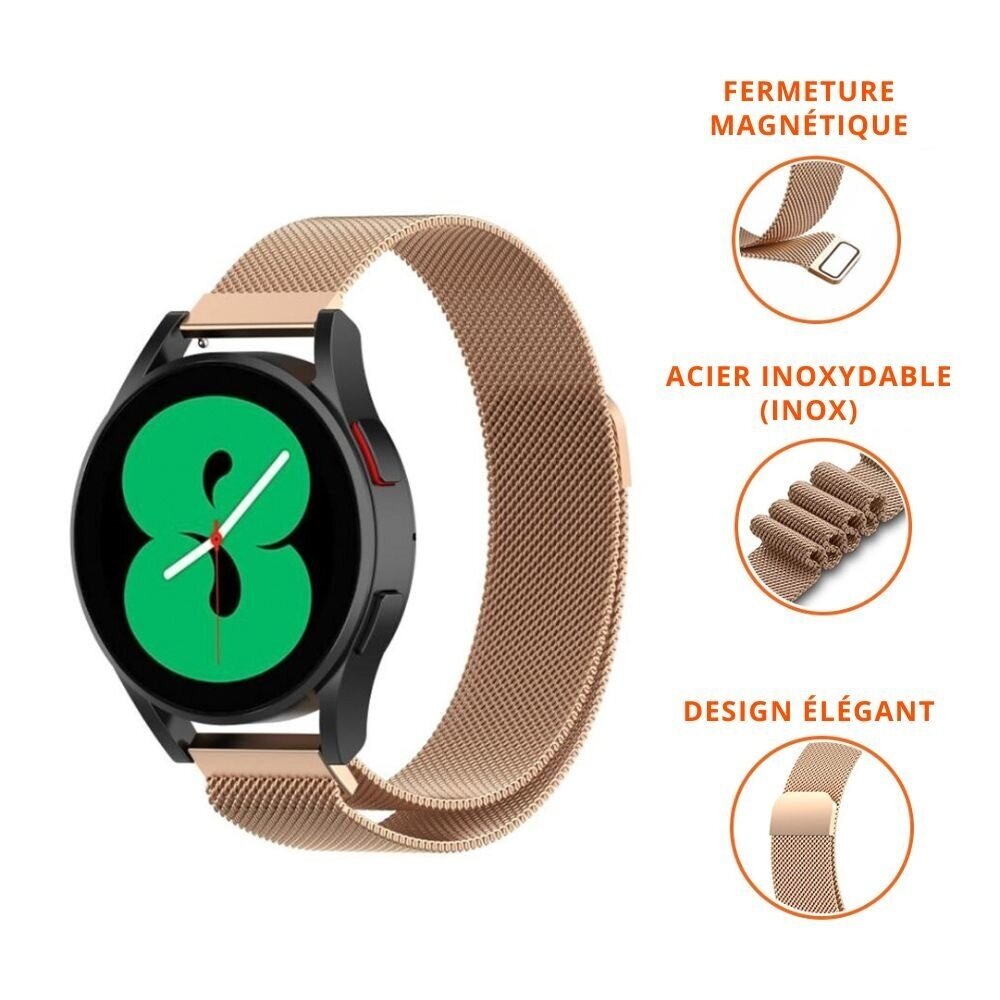 Strap-it Strap-it Bracelet Milanais Samsung Galaxy Watch 5 Pro (or rose)