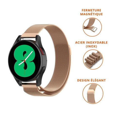 Strap-it Strap-it Bracelet Milanais Samsung Galaxy Watch 5 - 40mm (or rose)